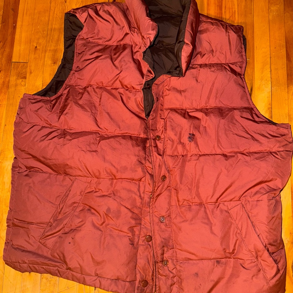 & Other Stories Burgundy Puffer Vest